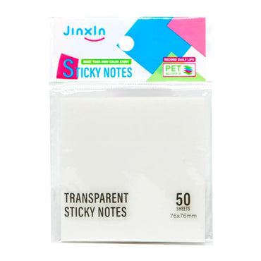 Jinxin Transparent Sticky Notes 76x76 mm - The Stationers